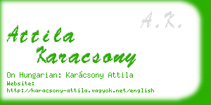 attila karacsony business card